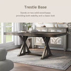 Table de salle à manger extensible Rawlins de 198 cm avec base à tréteaux - HOMES: Inside + Out