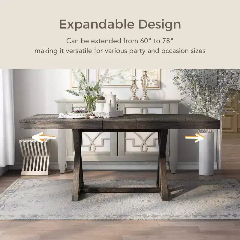 Table de salle à manger extensible Rawlins de 198 cm avec base à tréteaux - HOMES: Inside + Out