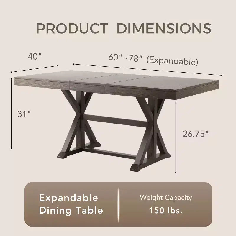 Table de salle à manger extensible Rawlins de 198 cm avec base à tréteaux - HOMES: Inside + Out