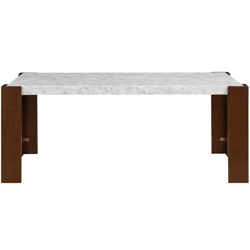 Table à manger Acme Furniture Hettie en pierre technique/finition marron