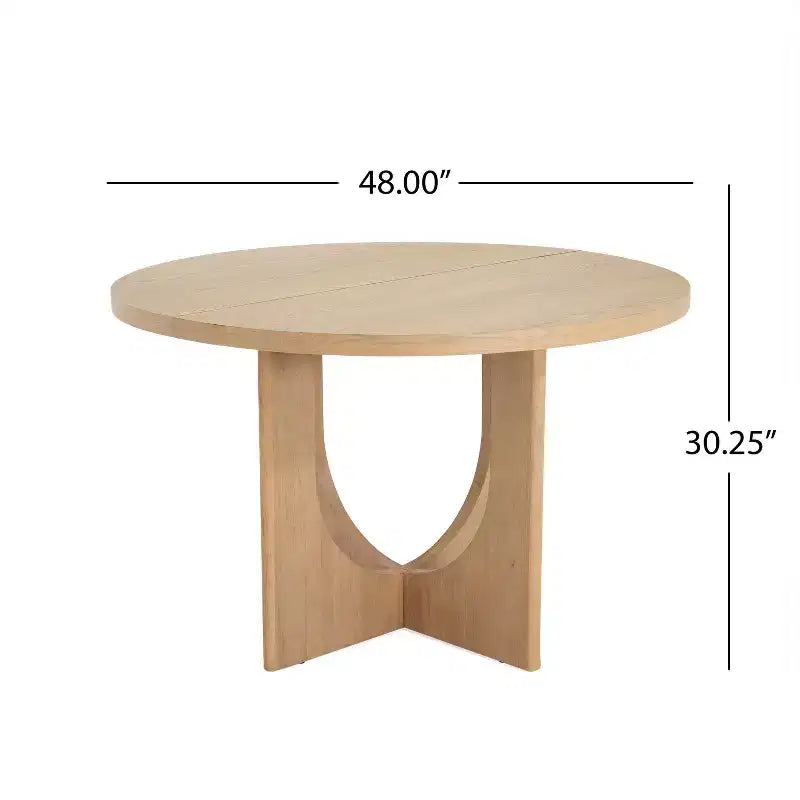 Christopher Knight Home Naomi Table à manger ronde rustique en bois de 48 po avec pieds entrecroisés, couleur naturelle