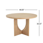 Christopher Knight Home Naomi Table à manger ronde rustique en bois de 48 po avec pieds entrecroisés, couleur naturelle