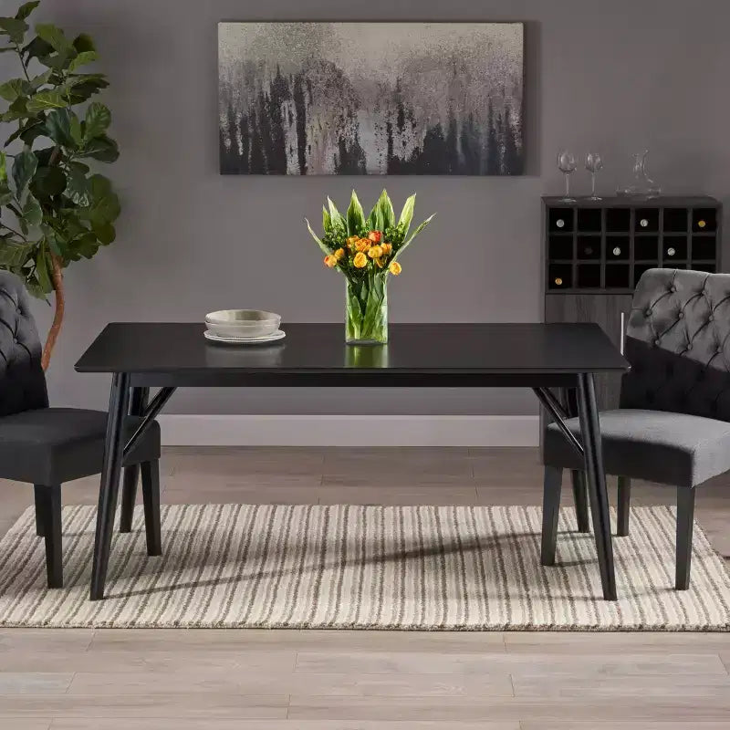Table à manger rectangulaire Grissom noire - Christopher Knight Home