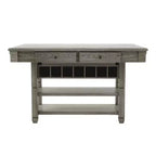 HOMES: Inside + Out 60" Goldspark Transitional 2 étagères Table hauteur comptoir avec tiroirs et casier à vin gris : Table de bar 30 x 60
