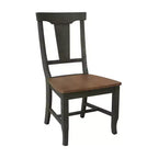 Table de salle à manger ronde 42" à double rallonge avec 2 chaises à dossier panneau Noyer/Charbon délavé - International Concepts