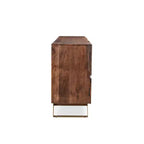 Buffet 3 Portes en Bois de Seesham Bords Vivants Or - Timbergirl