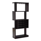 Robin Contemporary 4 Tier Wine Stand Cappuccino - miBasics: Holds 24 Bottles, Stemware Storage