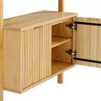 Nathan James Jasper Meuble mural de bureau cannelé en bois marron