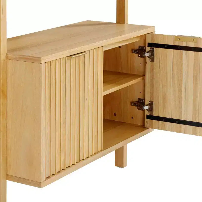 Nathan James Jasper Meuble mural de bureau cannelé en bois marron