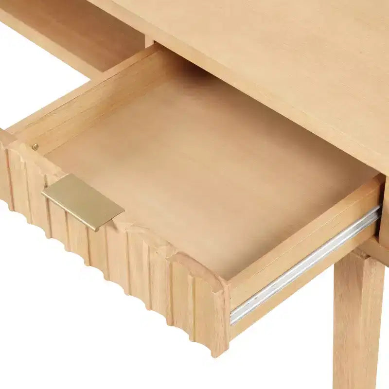Nathan James Jasper Meuble mural de bureau cannelé en bois marron