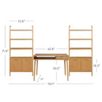 Nathan James Jasper Meuble mural de bureau cannelé en bois marron