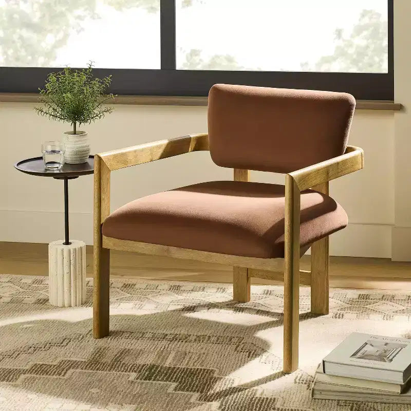 Fauteuil d'appoint en chêne très lustré Rouille - Threshold™ conçu avec Studio McGee