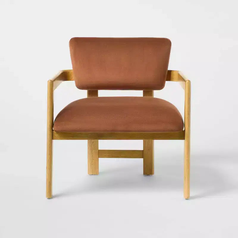 Fauteuil d'appoint en chêne très lustré Rouille - Threshold™ conçu avec Studio McGee