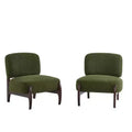 Christopher Knight Home Set of 2 Landon Modern Rubberwood Boucle Upholstered Accent Chairs Green