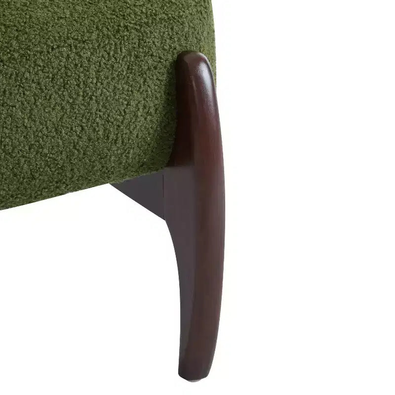 Christopher Knight Home Lot de 2 fauteuils d'appoint Landon modernes en hévéa tapissés de bouclé vert