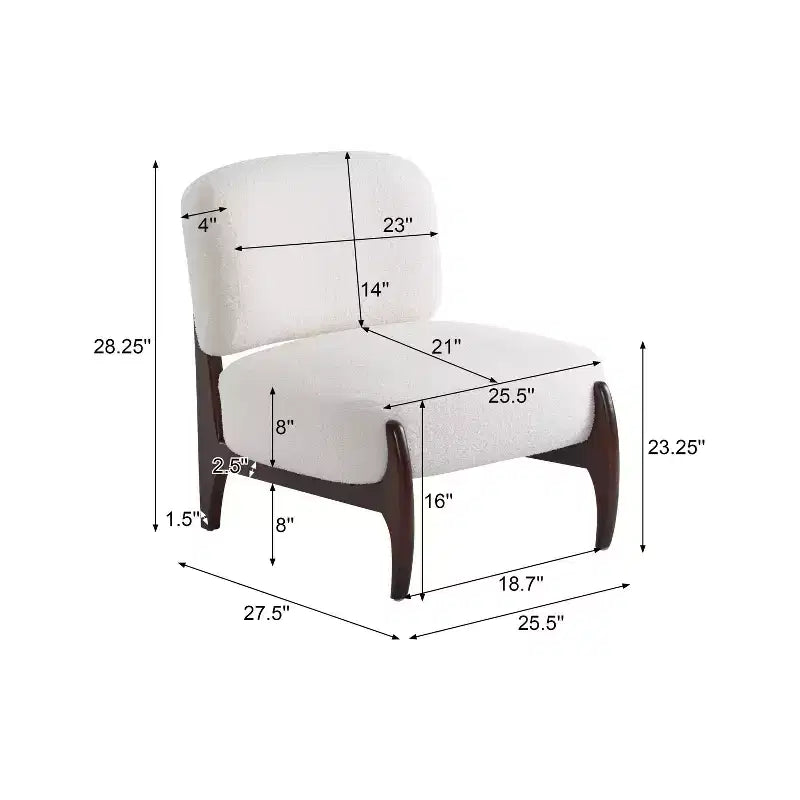 Christopher Knight Home Anna Chaise d'appoint moderne en bois d'hévéa et tissu bouclé beige