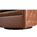 Fauteuil pivotant Milton Tufted Barrel marron - Madison Park : rembourré, aucun assemblage, finition bronze plaqué