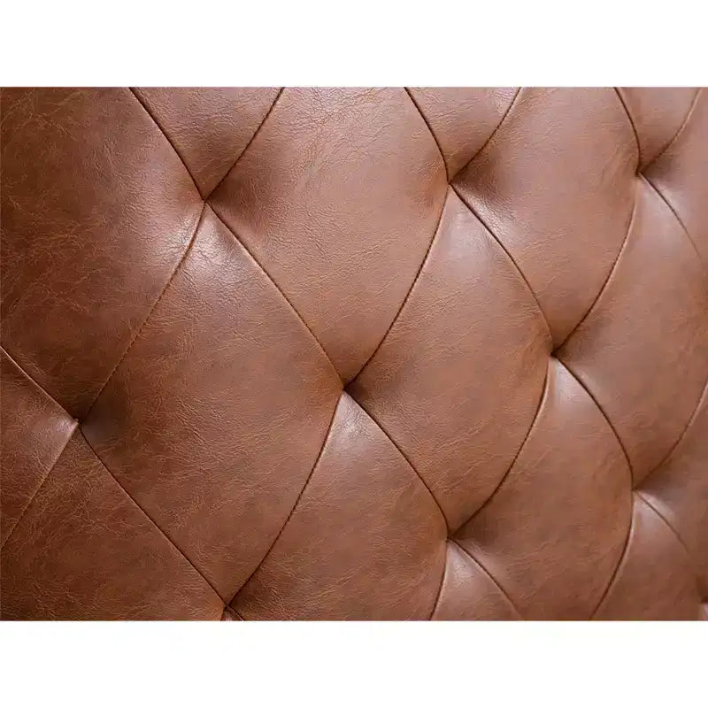 Fauteuil pivotant Milton Tufted Barrel marron - Madison Park : rembourré, aucun assemblage, finition bronze plaqué