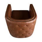 Fauteuil pivotant Milton Tufted Barrel marron - Madison Park : rembourré, aucun assemblage, finition bronze plaqué