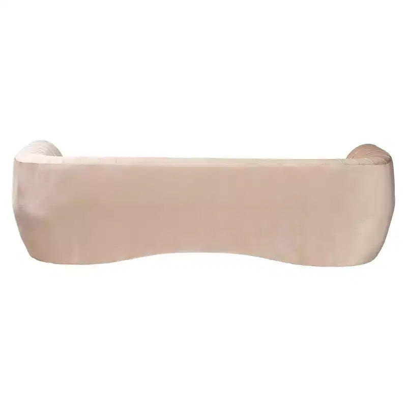 Baxton Studio Adanna, Canapé en tissu velours, Beige champagne