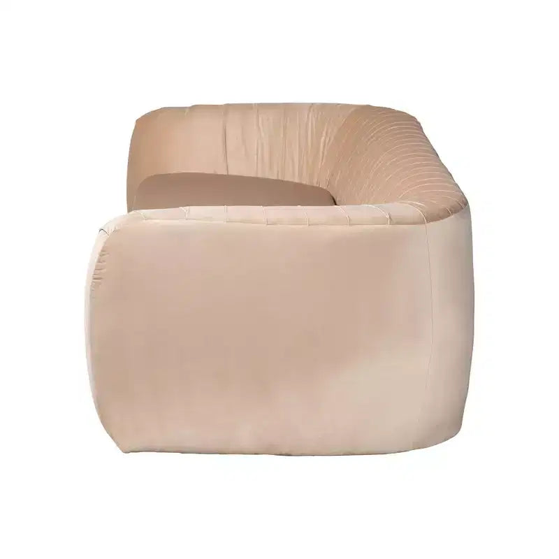 Baxton Studio Adanna, Canapé en tissu velours, Beige champagne