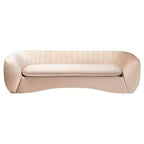 Baxton Studio Adanna, Canapé en tissu velours, Beige champagne