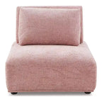 HOMES: Inside + Out Povoa Fauteuil modulaire moderne sans accoudoirs en chenille avec dossier extensible rose