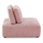 HOMES: Inside + Out Povoa Fauteuil modulaire moderne sans accoudoirs en chenille avec dossier extensible rose