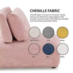 HOMES: Inside + Out Povoa Fauteuil modulaire moderne sans accoudoirs en chenille avec dossier extensible rose