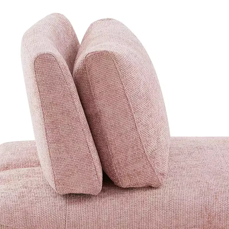 HOMES: Inside + Out Povoa Fauteuil modulaire moderne sans accoudoirs en chenille avec dossier extensible rose