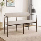Causeuse moderne Christopher Knight Home Piper de 140 cm en fer avec dossier incurvé ouvert, couleur café/noir