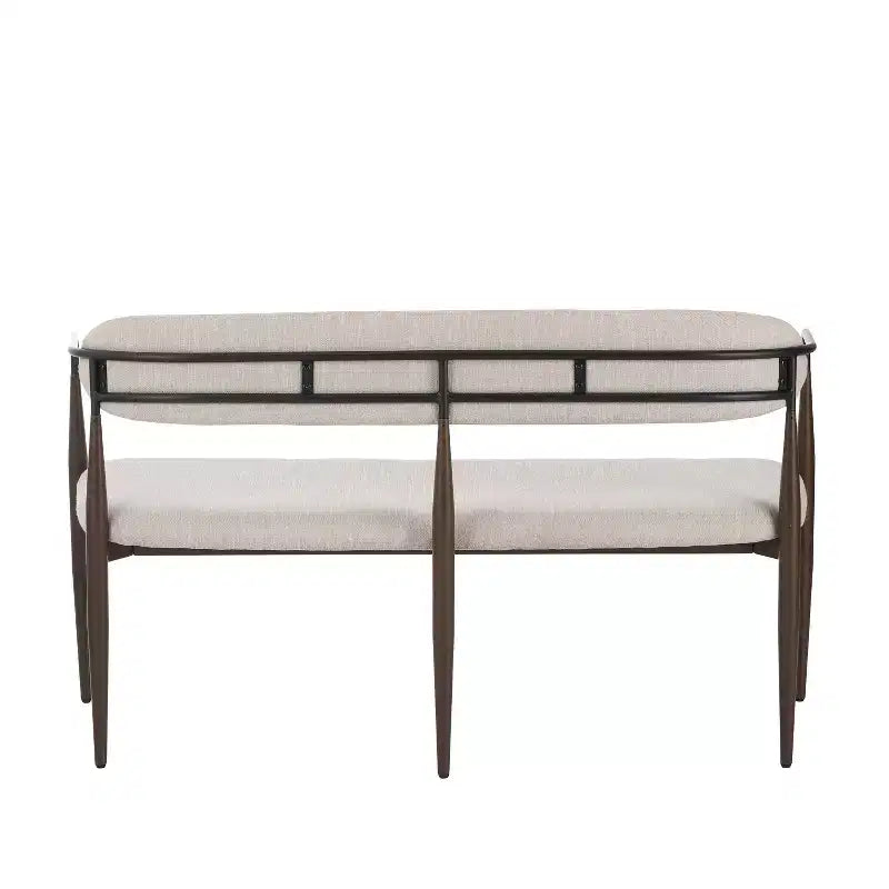 Causeuse moderne Christopher Knight Home Piper de 140 cm en fer avec dossier incurvé ouvert, couleur café/noir