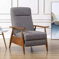 Comfort Pointe Terni Press-Back Recliner Ashen Gray: Stain-Resistant, Chestnut Wood Legs, Foam Fill