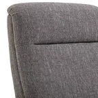 Fauteuil inclinable Comfort Pointe Terni à dossier inclinable gris cendré : résistant aux taches, pieds en bois de châtaignier, rembourrage en mousse