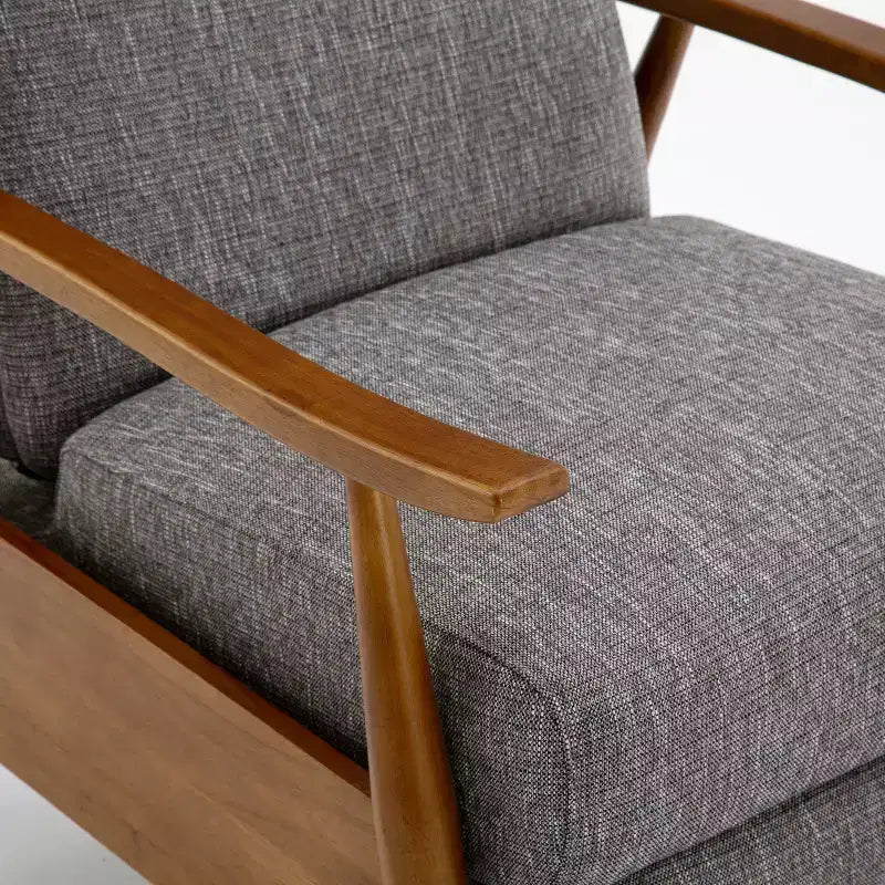 Fauteuil inclinable Comfort Pointe Terni à dossier inclinable gris cendré : résistant aux taches, pieds en bois de châtaignier, rembourrage en mousse