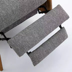 Fauteuil inclinable Comfort Pointe Terni à dossier inclinable gris cendré : résistant aux taches, pieds en bois de châtaignier, rembourrage en mousse