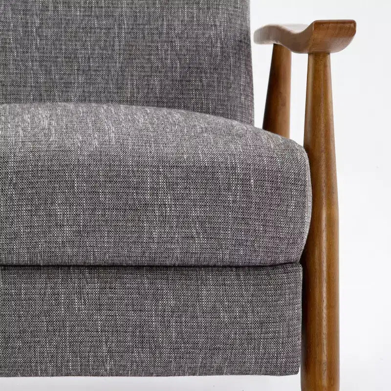 Fauteuil inclinable Comfort Pointe Terni à dossier inclinable gris cendré : résistant aux taches, pieds en bois de châtaignier, rembourrage en mousse