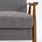 Fauteuil inclinable Comfort Pointe Terni à dossier inclinable gris cendré : résistant aux taches, pieds en bois de châtaignier, rembourrage en mousse