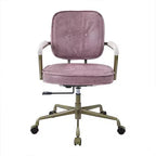 Fauteuil inclinable d'appoint en cuir grainé rose de 25 po Siecross - Acme Furniture : pivotant, structure en métal, aucun assemblage requis