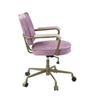 Fauteuil inclinable d'appoint en cuir grainé rose de 25 po Siecross - Acme Furniture : pivotant, structure en métal, aucun assemblage requis
