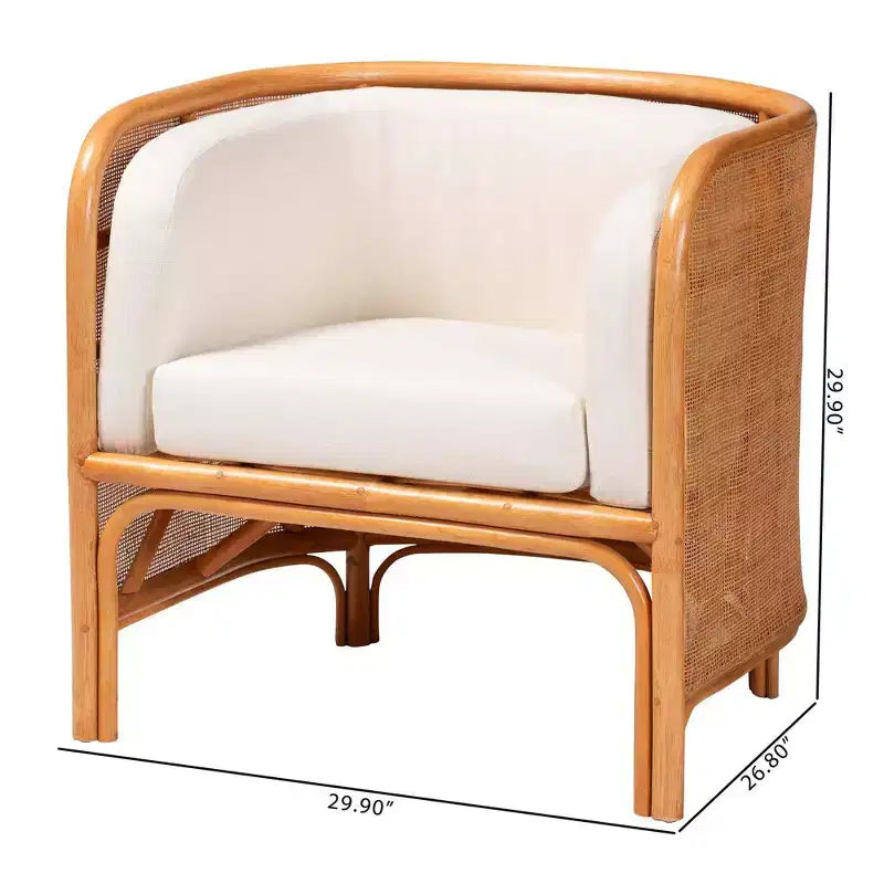 Chaise d'appoint en rotin clair couleur miel bali & pari Bandung