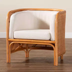 Chaise d'appoint en rotin clair couleur miel bali & pari Bandung
