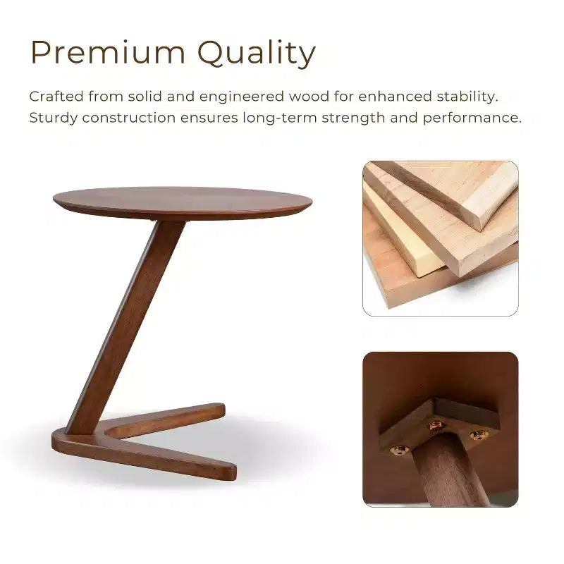 MAISON : Intérieur + Extérieur – Ensemble de 2 tables d'appoint River Run de style Mid-Century Modern avec chaise – Noyer