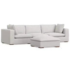 WyndenHall Marlee 3 Seater Sofa and Ottoman Cloud Gray