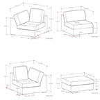 Canapé 3 places et pouf WyndenHall Marlee gris nuage