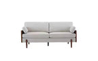 Christopher Knight Home Ella Modern Upholstered 71.75" Wood Frame 3 Seater Sofa with Accent Pillows Beige