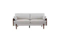 Christopher Knight Home Ella Modern Upholstered 71.75" Wood Frame 3 Seater Sofa with Accent Pillows Beige