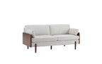 Christopher Knight Home Ella Canapé Moderne Rembourré 3 Places 182 cm à Cadre en Bois avec Coussins Décoratifs Beige