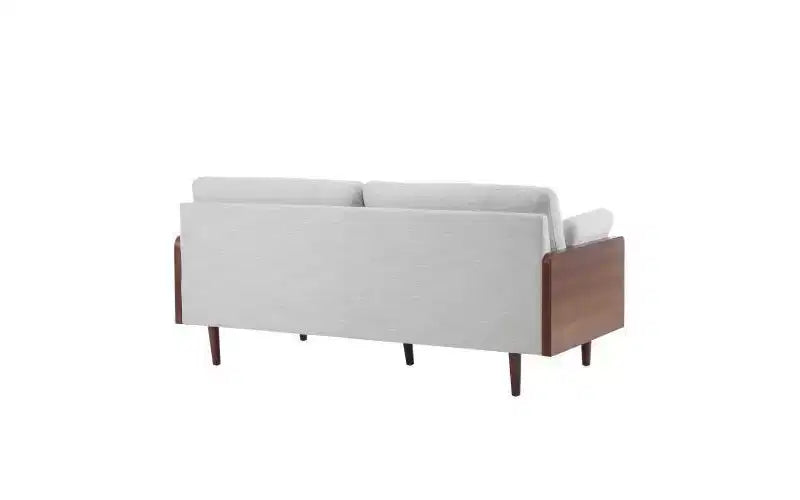 Christopher Knight Home Ella Canapé Moderne Rembourré 3 Places 182 cm à Cadre en Bois avec Coussins Décoratifs Beige
