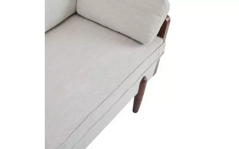 Christopher Knight Home Ella Canapé Moderne Rembourré 3 Places 182 cm à Cadre en Bois avec Coussins Décoratifs Beige
